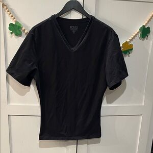 SPANX Black V-Neck Short Sleeve Tee